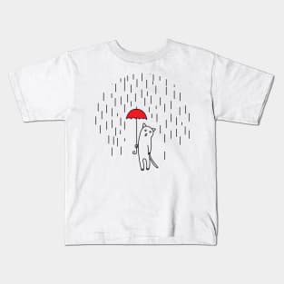 cat and rain Kids T-Shirt